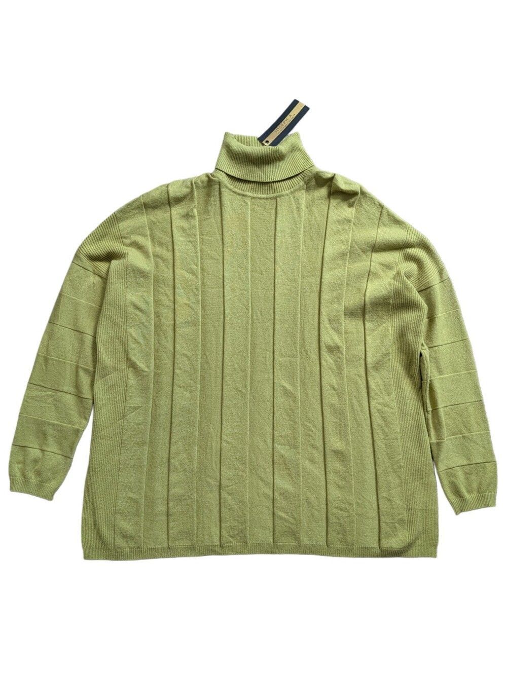 Joseph A Womens Split Pea Light Green Rib Turtleneck Sweater NWT Size Medium - Picture 1 of 12